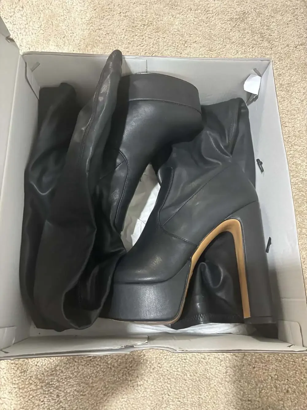 ALDO Astelawan Black Over-The-Knee Platform Block Heel Boots